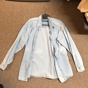 light wash jean button up